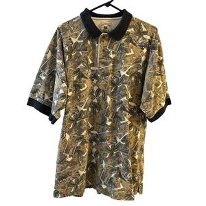 VTG Cutter & Buck Hawaiian Tropical Postcard Polo Shirt‎ Coastal Medium Grandpa